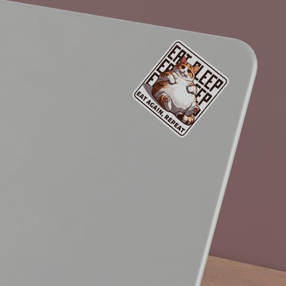 3pc - "Eat Sleep Repeat" Cat Sticker Pack – Water Bottle, Tumbler, Laptop - Picture 6 of 8